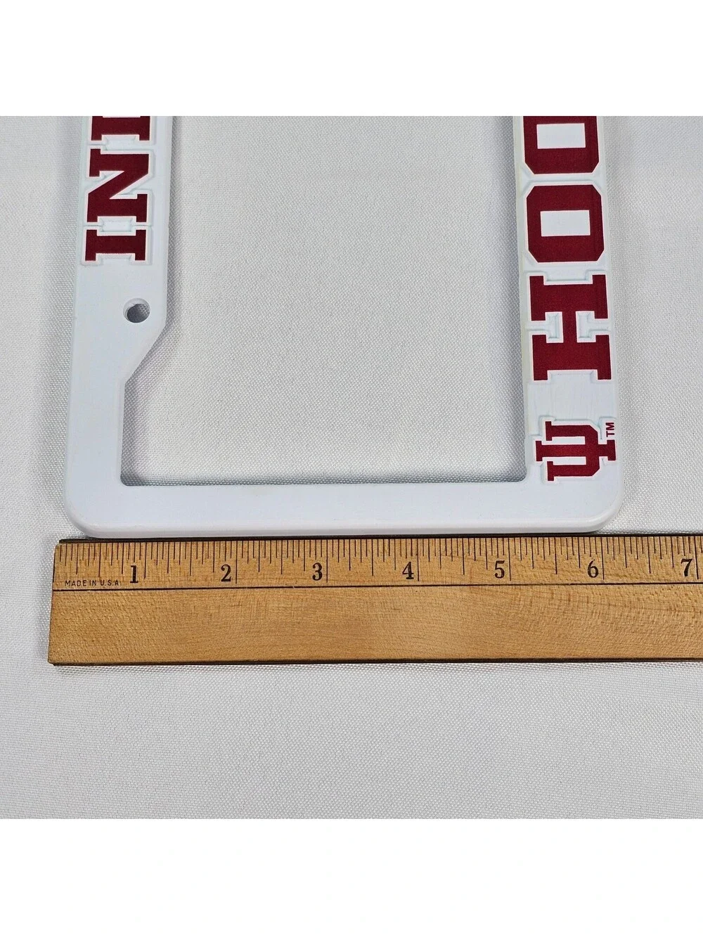 Indiana Hoosiers License Plate Frame Rico Industries White Crimson NCAA IU New